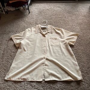 Claudia Richard Men's Beige Short Sleeve Shirt